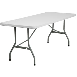 916-RB3072 Rectangular Folding Table w/ Granite White Plastic Top - 72"W x 30"D x 29"H