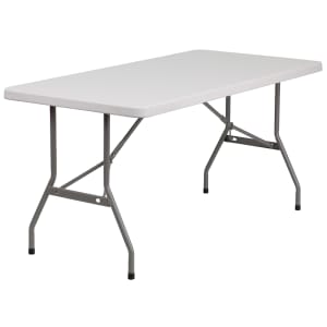 916-RB3060 Rectangular Folding Table w/ Granite White Plastic Top - 60"W x 30"D x 29"H