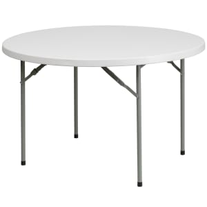 916-RB48R 48" Round Folding Table w/ Granite White Plastic Top, 29"H