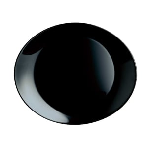 450-P1140 Oval Evolutions Steak Plate - 11 3/4" x 10", Glass, Black