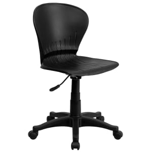 916-RUTA103BK Swivel Task Chair w/ Low Back - Black Plastic Back & Seat
