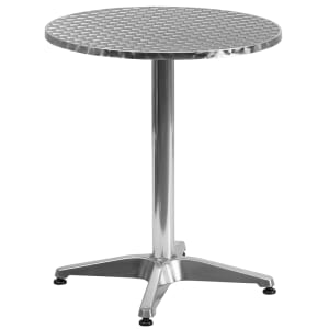 916-TLH0521 23 1/2" Round Indoor/Outdoor Bistro Table - 27 1/2"H, Aluminum Base/Stainless Top