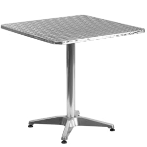 916-TLH0532 27 1/2" Square Indoor/Outdoor Bistro Table - 27 1/2"H, Aluminum Base/Stainless Top