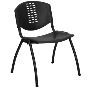 916-RUTNF01ABK Stacking Chair w/ Black Plastic Seat & Black Metal Frame