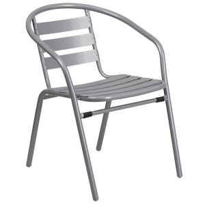 916-TLH017C Indoor/Outdoor Stackable Armchair - Steel, Silver