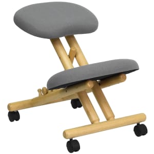 916-WLSB101 Ergonomic Kneeling Chair w/ Gray Fabric Upholstery - 18”W x 24”D x 20” to 26”H