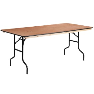 916-XA3672P Rectangular Folding Banquet Table w/ Hardwood Top - 72"W x 36"D x 30"H