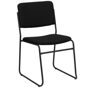 916-XU8700BLKB30GG Stacking Chair w/ Black Fabric Back & Seat - Steel Frame, Black