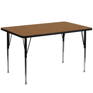 916-XA2448ROAKTA Rectangular Activity Table - 48"L x 24"W, Laminate Top, Oak