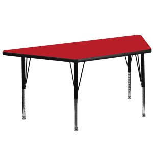 916-XA2448TREDHP Trapezoid Activity Table - 46 1/4"L x 25 1/2"W, Laminate Top, Red