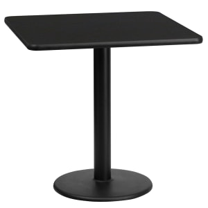 916-XBTB2424TR18 24" Square Dining Height Table w/ Black Laminate Top - Cast Iron Base