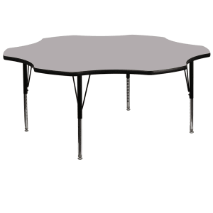 916-XA60FLRGYTP Flower Shaped Activity Table - 60"L x 60"W, Laminate Top, Gray