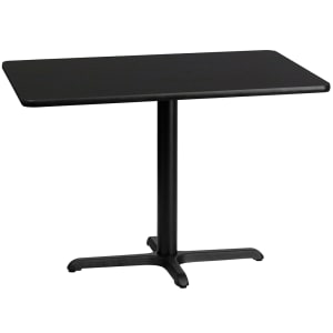 916-XBTB3042T2230 Rectangular Dining Height Table w/ Black Laminate Top - 42"W x 30"D, Cast Iron Base