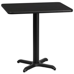 916-XBTB2430T2222 Rectangular Dining Height Table w/ Black Laminate Top - 30"W x 24"D, Cast Iron Base