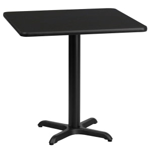 916-XBTB2424T2222 24" Square Dining Height Table w/ Black Laminate Top - Cast Iron Base