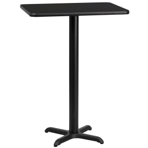 916-XBTB2430T2222B Rectangular Bar Height Table w/ Black Laminate Top - 30"W x 24"D x 43 1/8"H, Cast Iron Base