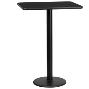 916-XBTB2430TR18B Rectangular Bar Height Table w/ Black Laminate Top - 30"W x 24"D x 43 1/8"H, Cast Iron Base