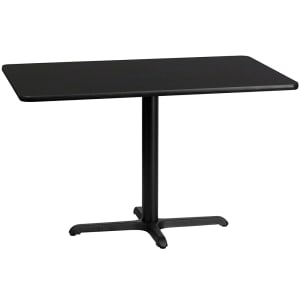 916-XBTB3048T2230 Rectangular Dining Height Table w/ Black Laminate Top - 48"W x 30"D, Cast Iron Base