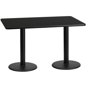 916-XBTB3060TR18 Rectangular Dining Height Table w/ Black Laminate Top - 60"W x 30"D, Cast Iron Base