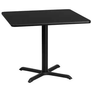 916-XBTB3636T3030 36" Square Dining Height Table w/ Black Laminate Top - Cast Iron Base