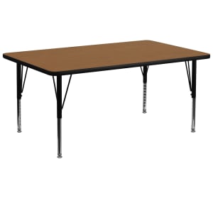 916-XA3072ROAKTP Rectangular Activity Table - 72"L x 30"W, Laminate Top, Oak