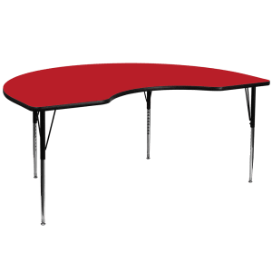 916-XA4872KREDHA Kidney Shaped Activity Table - 72"L x 48"W, Laminate Top, Red