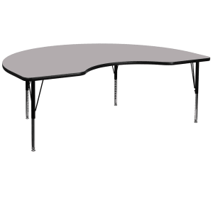 916-XA4872KGYTP Kidney Shaped Activity Table - 72"L x 48"W, Laminate Top, Gray