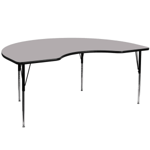 916-XA4872KGYTA Kidney Shaped Activity Table - 72"L x 48"W, Laminate Top, Gray