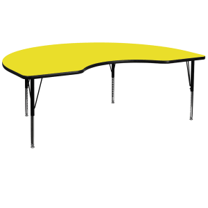 916-XA4872KYELHP Kidney Shaped Activity Table - 72"L x 48"W, Laminate Top, Yellow
