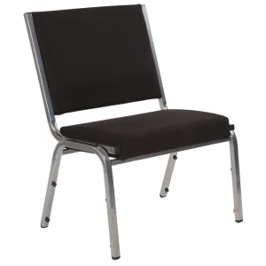 916-XDG604426601BK Stacking Bariatric Chair w/ Black Fabric Back & Seat - Steel Frame, Silver Vein