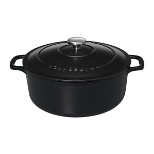450-FN427 6 1/2 qt Cast Iron Casserole Dish - 14 1/6" x 11", Black
