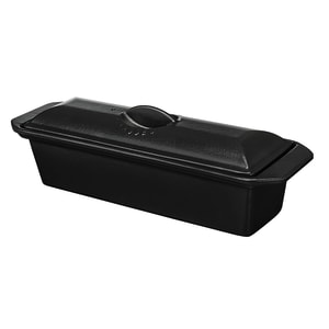 450-FN430 Rectangular Enamel Cast Iron Terrine Baking Dish - 12 2/5" x 9", Ruby