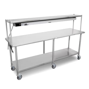 416-ET62484SSW 84" 16 ga Expediting Table w/ Infrared Foodwarmer - 300 Series Stainless Flat...