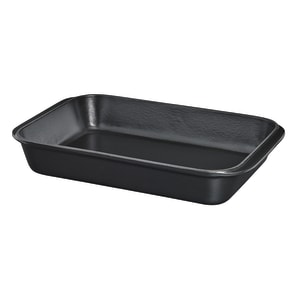 450-FN436 Rectangular Cast Iron Gratin Baking Dish - 11 1/2" x 8", Black