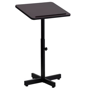 916-XLECTERNADJ Portable Lectern w/ Mahogany Laminate Top & Black Steel Frame - 20"W x 18 1/4"D x 35 1/2" to 48"H