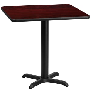 916-XMTB2424T2222 24" Square Dining Height Table w/ Mahogany Laminate Top - Cast Iron Base