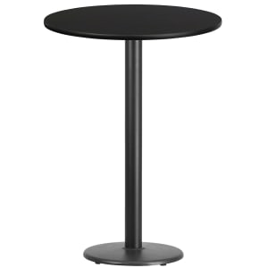 916-XRD30BLKTBTR18B 30" Round Bar Height Table - Black Laminate Top, Cast Iron Base