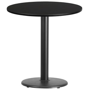 916-XRD24BLKTBTR18 24" Round Dining Height Table w/ Black Laminate Top - Cast Iron Base