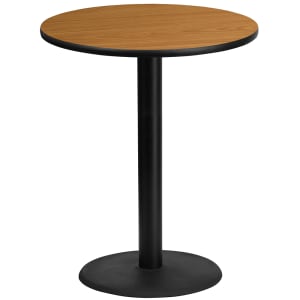 916-XRD36NATTBTR24B 36" Round Bar Height Table - Natural Laminate Top, Cast Iron Base