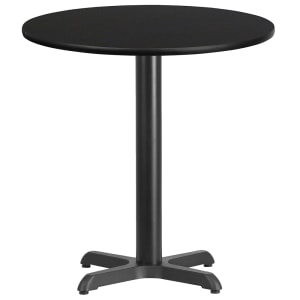 916-XRD24BLKTBT2222 24" Round Dining Height Table w/ Black Laminate Top - Cast Iron Base