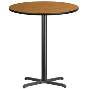916-XRD36NATTBT3030B 36" Round Bar Height Table - Natural Laminate Top, Cast Iron Base