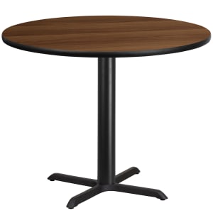 916-XRD42WALTBT3333 42" Round Dining Height Table w/ Walnut Laminate Top - Cast Iron Base