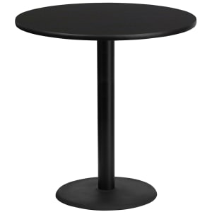 916-XRD42BLKTBTR24B 42" Round Bar Height Table - Black Laminate Top, Cast Iron Base
