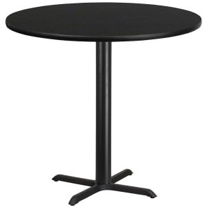 916-XRD42BLKTBT3333B 42" Round Bar Height Table - Black Laminate Top, Cast Iron Base