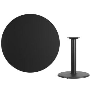 916-XRD42BLKTBTR24 42" Round Dining Height Table w/ Black Laminate Top - Cast Iron Base