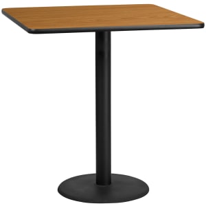 916-XNTB4242TR24B 42" Square Bar Height Table - Natural Laminate Top, Cast Iron Base