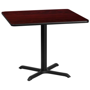 916-XUMAHTB3636T3030 36" Square Dining Height Table w/ Mahogany Laminate Top - Cast Iron Base