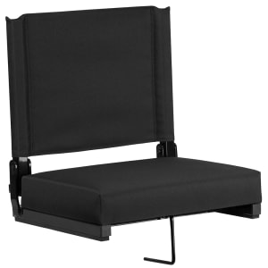 916-XUSTABKGG Grandstand Outdoor Folding Stadium Seat - Black Canvas w/ Black Aluminum Frame