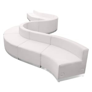 916-803400SETWH 10 Piece Modular Reception Sofa Set - LeatherSoft Upholstery, White