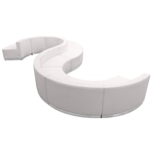 916-803420SETWH 9 Piece Modular Reception Sofa Set - LeatherSoft Upholstery, White